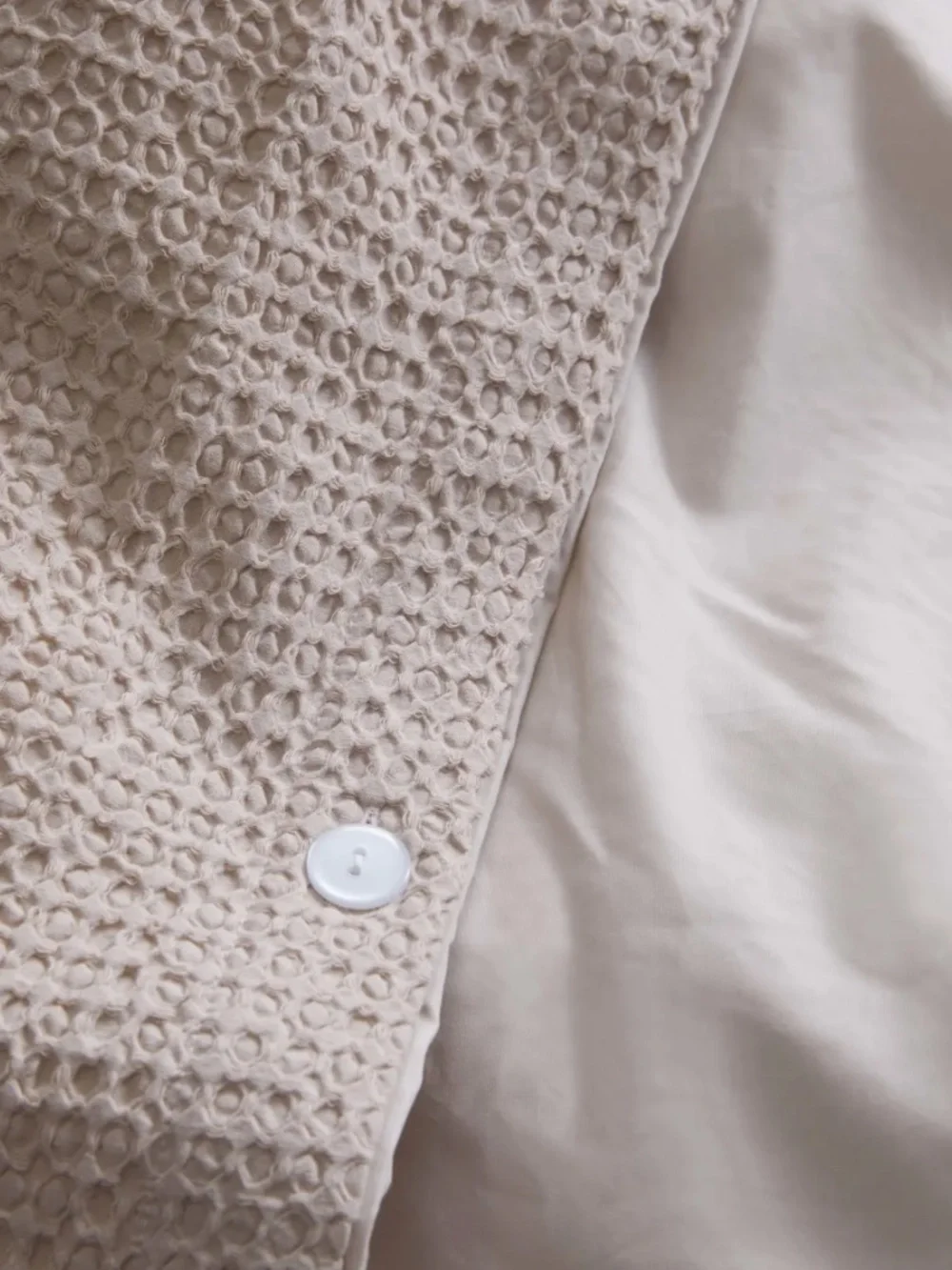 Quince Organic Luxe Honeycomb Duvet Cover King Sand Tan